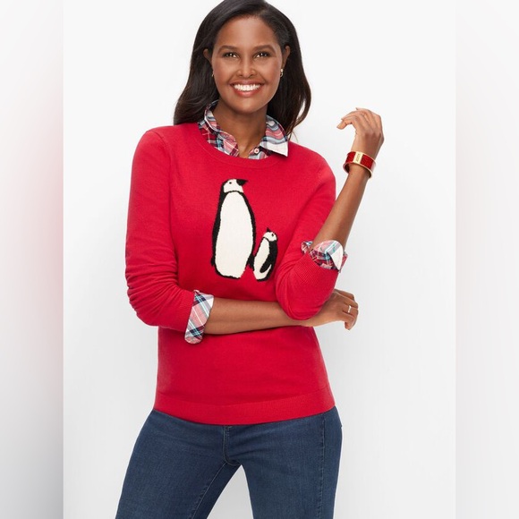 TALBOTS super soft crew neck penguin sweater ❤️ - Picture 2 of 12